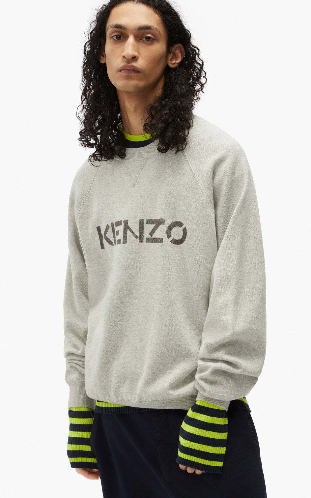 Kenzo logo Striktrøje Herre - Grå DK-374909